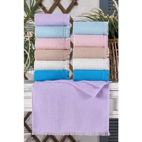 Towel Set 12 Pcs. 100% Cotton Fringed 40x70 Hairdresser towel, salon hair towel, natural, luxurious, odor resistant