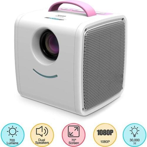 The new Q2 projector mini home theater supports 1080P high-definition outdoor mobilephones wirelessly connected to the projector