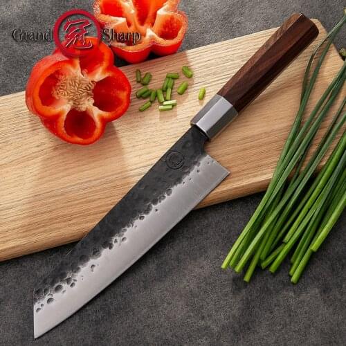 Grandsharp Handmade Chef Knife 8 Inch High Carcon 4cr13 Steel Japanese Kiritsuke Professional Kitchen Slicing Knife Cooking Tool