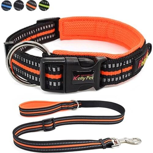 Dog Collar Leash Set Nylon Reflective Collar Rope Pet Walking Anti-lost Puppy Collars Pets Lead Leash for Medium Small Dogs