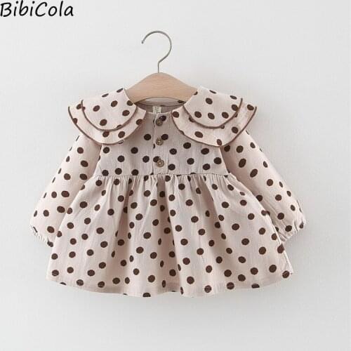 Girls Dresses New Dot Print Tutu Party Dress Fashion Spring Autumn Long Sleeve Princess Dress Baby Childrens Clothing