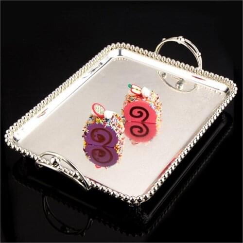 Silver mirror cake stand tea mug-up pallet dessert silver plated fashion cake pan birthday part cupcake holders dessert dish