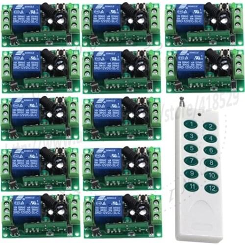 Rf wireless remote smart control light switch 12v Power System 12 Receiver& 1 Transmitter 12CH 10A Lamp LED SMD ON OFF SKU: 5116