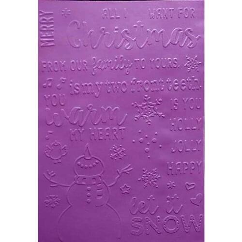 Christmas snowman background plastic embossing folder for card making stationary paper crafts stencil cutting die background