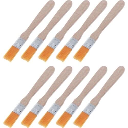 10Pcs High Quality Wooden Handle Brush, Nylon Bristles Welding Cleaning Tools For Solder Flux Paste Residue Keyboard PC