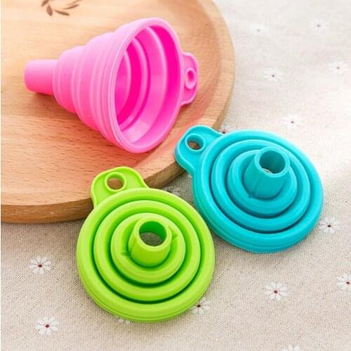 Silicone Collapsible Funnel Transferring Liquid Subpackage Foldable Practical Hopper Kitchen Gadget Hopper Cooking Tool LX4160
