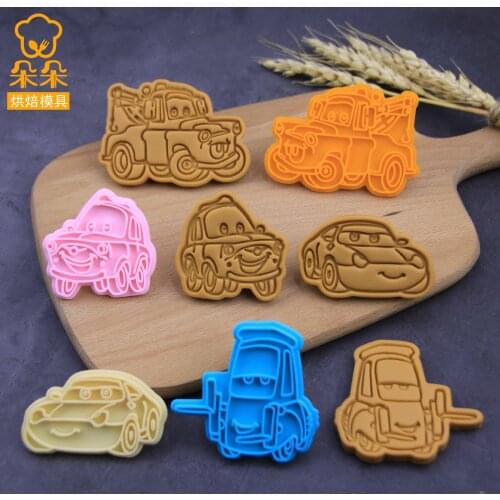 Car General Mobilization Cartoon Fondant Biscuit Mold Household DIY Baking 3D Three-dimensional Press Cookie Grinding Tool