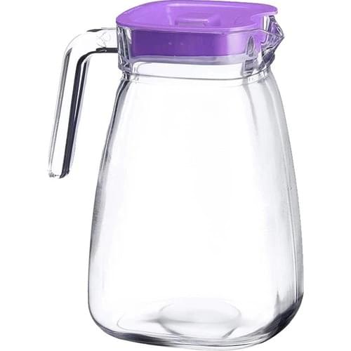 Glass Jug with lid Purple Water Jug Water Bottle, Tap Lemonade, Glass Teapot, Drink Dağıtıcısı
