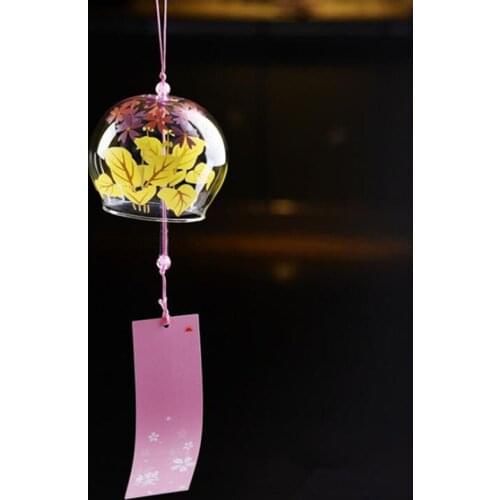 120pcs/pack Big Packing 8*7cm Hand Drawing Glass Windchime Top Popular Friend Gift Praying Hanging Bell Home Decorative