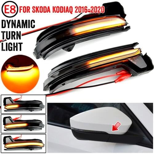 For Skoda Kodiaq 2016 2017 2018 2019 2020 LED Dynamic Turn Signal Light Rearview Side Wing Mirror Sequential Indicator Blinker