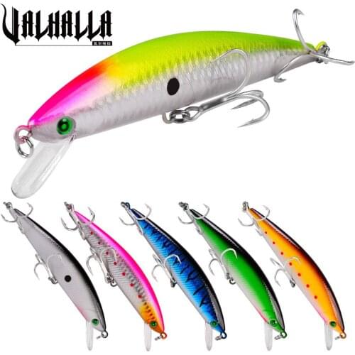 VALHALLA 6Pcs Minnow Hard Fishing Lure 41g-1.5oz Artificial Bait 13cm-5" Sinking Wobbler Lures for Bass Swimbait Fishing Tackle