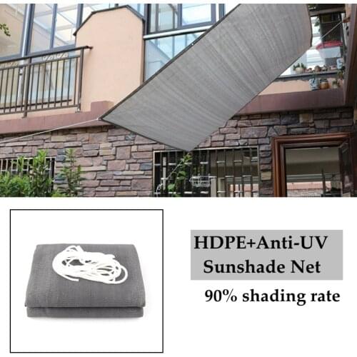 90% shading Rate Grey Sunshade Net Hi-Quality Anti-UV Garden Fence Net Succulent Plants Shading Net Balcony Sunshade Sails