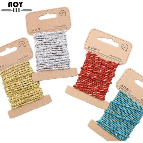 1.5MM Gold Silver Twisted Cords For DIY Craft Handmade Gift Packaging Thread String Bracelet Making Cords Wedding Party Decor