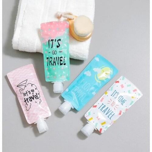 100ML folding lotion divided into bags portable shower gel shampoo bottle cleanser liquid storage bag