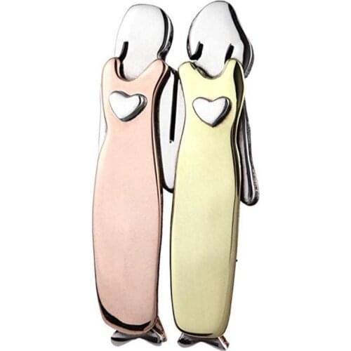 2/3/4/5/6 Charm Women Girl Sisters Pins Best Friends Sister Brooches Cute Pin Jewelry Clothing Accessory Gifts