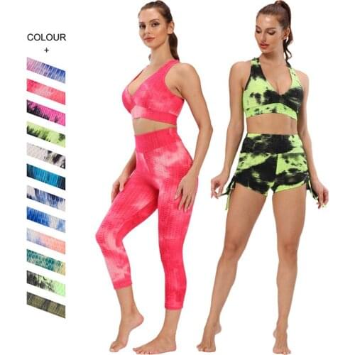 2/3 PCS Running Sports Bra Yoga Set Workout Gym Fitness Leggings Women Seamless Push up Underwear Breathable Sports Shorts S-XL