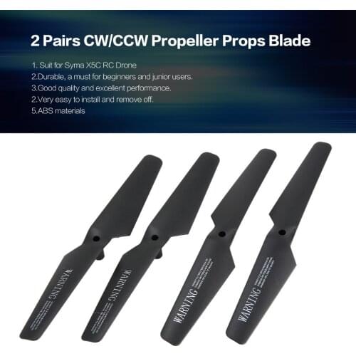 2 Pairs CW/CCW Propeller Props Blade for Syma X5C RC Drone Quadcopter Aircraft UAV Spare Parts Accessories Component