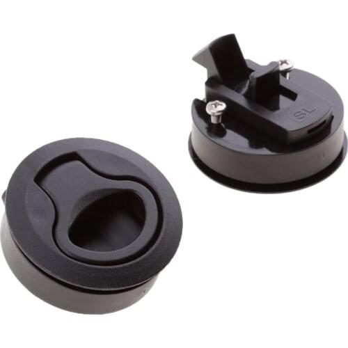 2pcs Marine Boat Locker Hatch Latch Turning Lift Handle Key Black