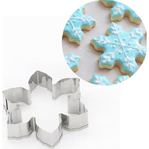 3D Stainless Steel Christmas Cookie Cutter Mold Bakeware Gingerbread Baking Snowflake Biscuit Fondant Cutter Kitchen Accessorie