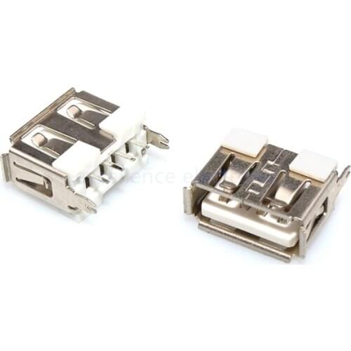 50 Pcs New USB 2.0 Female Type A 4 Pin PCB Connector 180 Degree DIY