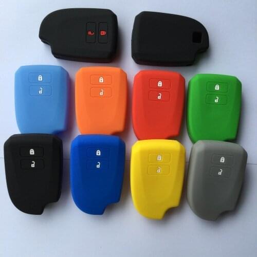 50pcs Silicone Car Key Fob Cover Case Cap Set For Toyota Cute Vios Carina Camry Corolla 2 Button Remote Key Shell FOB