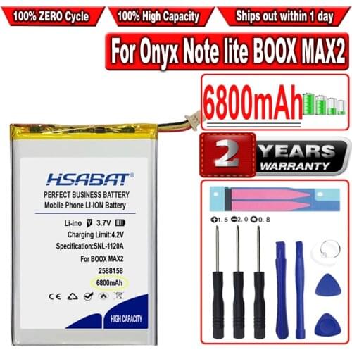 HSABAT 6800mAh Battery for Onyx Note lite BOOX MAX2 2588158 Ebook