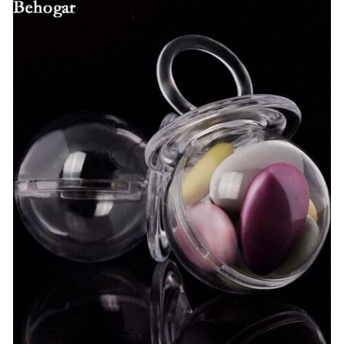 Behogar 12pcs Pacifier Nipple Style Candy Sweets Cookies Box Jar Storage Container for Baby Shower Birthday Party Decor Supplies