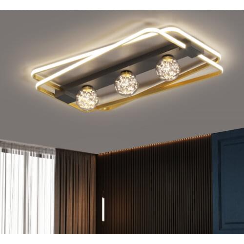 Black&Gold Lamp LED Home Design Fixture Modern Ceiling Light For Living Dining Room Decoration Minimalist Lustre Lumianire