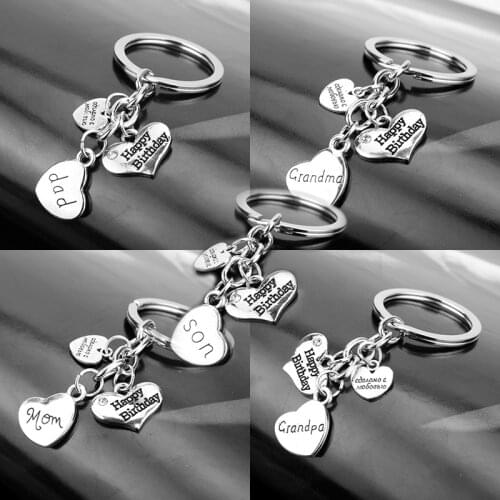 Dongsheng Fashion Lovely Birthday Gifts Love Heart Pendant Keychains Keyrings Key Chains Women Men Family Presents Jewelry -50