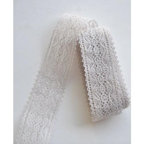 10M/lot 3cm wide light gray cotton embroidery lace home sofa tablecloth clothing decorative lace accessories SC222