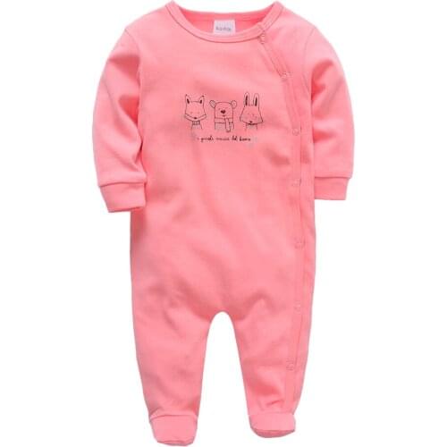 Kavkas Baby Clothes Spring And Autumn Baby Girls Long Sleeves With Plum Red Animal Printing Rompers Playsuits ملابس اطفال بنات