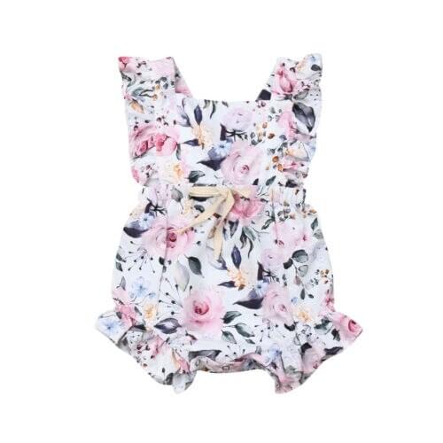 Summer 3M-18M Baby Girls Romper Clothes Girl Flower Print Jumpsuit Infant Playsuit Newborn