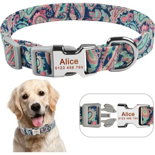 AiruiDog Small Large Personalised Dog Collar Custom Engraved Name ID Tag Boy Girl Dogs