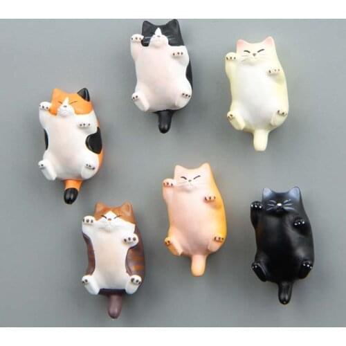 Cute Japanese Cartoon Cats Fridge Magnets Souvenir Blackboard Magnetic Stickers Fat Funny Kitty Kitten 3D Toy Figures