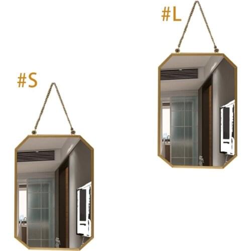 Nordic Style Wall-mounted Mirror Wrought Iron Square Mirror Bathroom Home Decoration Makeup Mirror