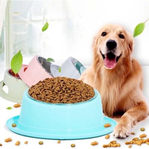 Non Slip Pet Cat Dog Bowl Stainless Steel Cat Food Feeder Fall resistant Pet Food Feeding Bowl For Puppy Cat Pet Accessories