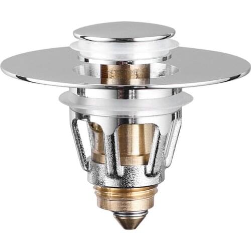 New 1pcs Push-Type Bounce Core Home Shower Floor Drain Bathroom Plug Trap Hair Catcher Basin Faucet Accessories