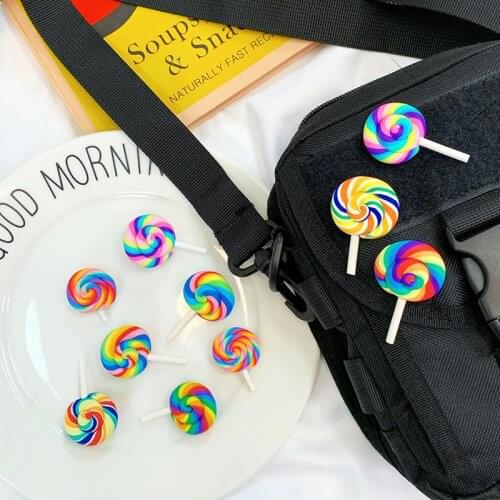 2021 New Korea Fashion Handbag Decorations Cute Candy Brooch Color of Candy Lollipop Geometric Brooch Jewelry Wholesale