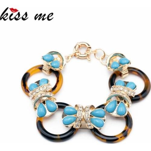 New Styles KISS ME Fashion Jewelry AntiqueResin Chain Connecting Charm Bracelet