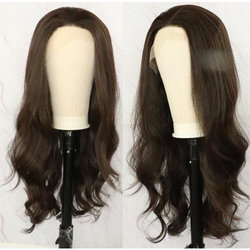 Beautiful Diary Long Body Wavy Gluesless Wigs #4 13x4inch Futura Hair Heat Resistant Synthetic Lace Front Wig For Black Women