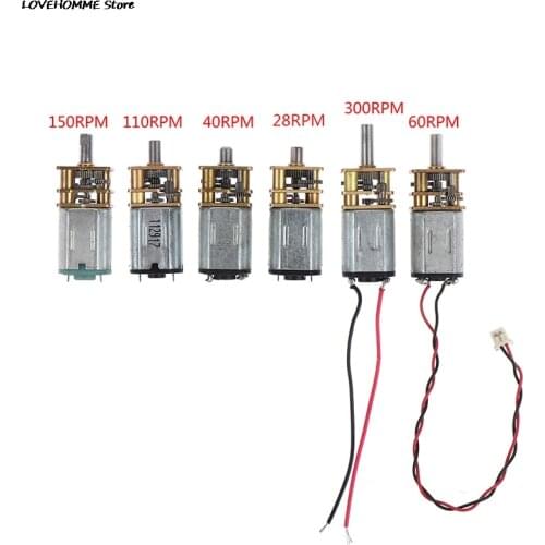 Micro N20 Gear Motor Slow Speed Metal Gearbox Reducer Electric Motor DIY Toy 40/60/28/150/300/110 RPM