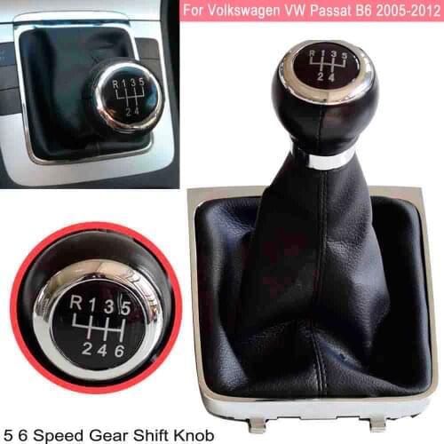 For Volkswagen VW Passat B6 2005-2012 Gear Shift Knob Gaiter Boot Lever Stick Pen Head Manual 5 6 Speed Car Styling Accessories