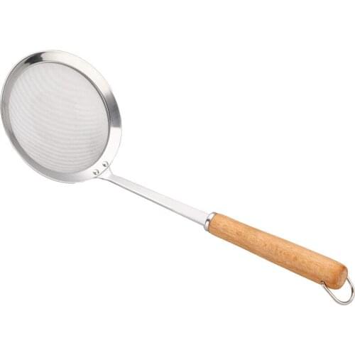 Long Handle Mesh Strainer Colander Spoon Filter Soup Skimmer Spoon Mesh Percolator Strainer Stainless Steel Oil Filter Net Scoop