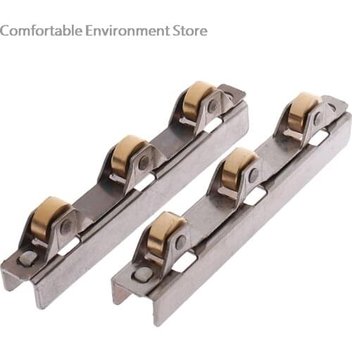 8mm Glass Sliding Door Roller Clamp Stainless Steel Wheel Pulley Rollers For Bathroom Door Shop Wine Cabinet