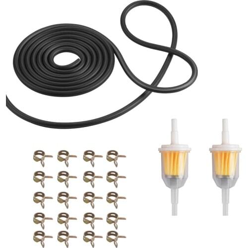Universal Motorcycle Fuel Line Set 3m Fuel Line + 2pcs Inline Fuel Filters + 10pcs Hose Clamps for ATV Pit Dirt Bike Quad Scoote