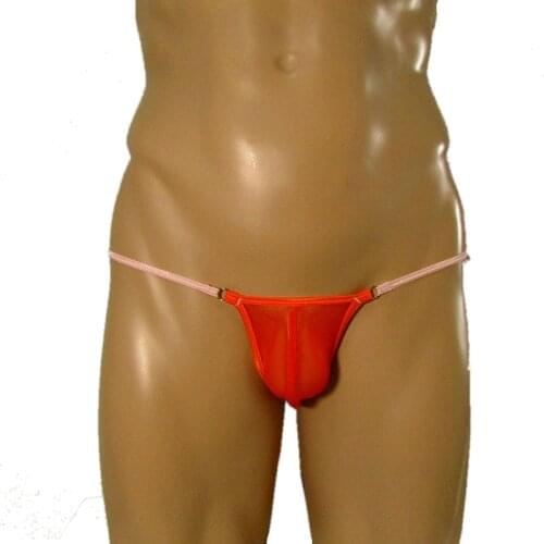 Candy Cherries Mens Underwear Sissy Panties Sexy Transparent Gay Thong Orange Pouch G-String Erotic Briefs Jockstrap UConvex