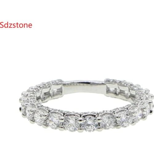 2020 Luxury Brand Jewelry White Color Inlay Cubic Zirconia Shiny Ring For Women Wedding Engagement Rings USA Size