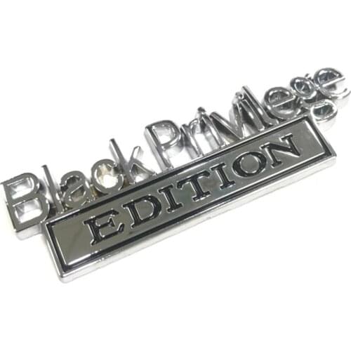 Badge Car Sticker Decal Black Privilege Body Rear Box Waterproof 10x3cm