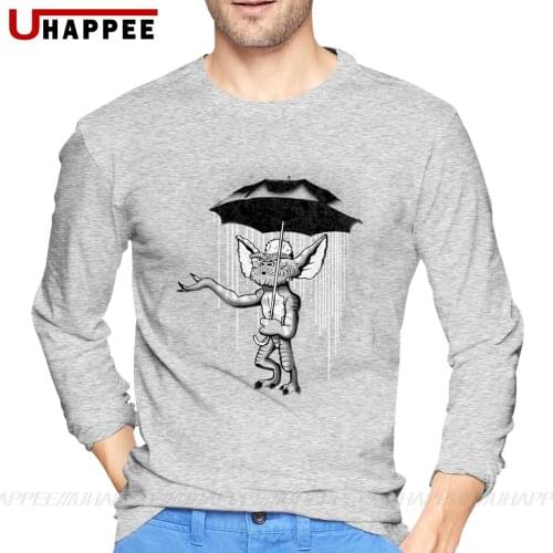 Umbrella Monster Tees Shirts Gremlins Gizmo Gremlin Mens Long Sleeve Autumn Custom Under TShirt Men Fathers Birthday Gift