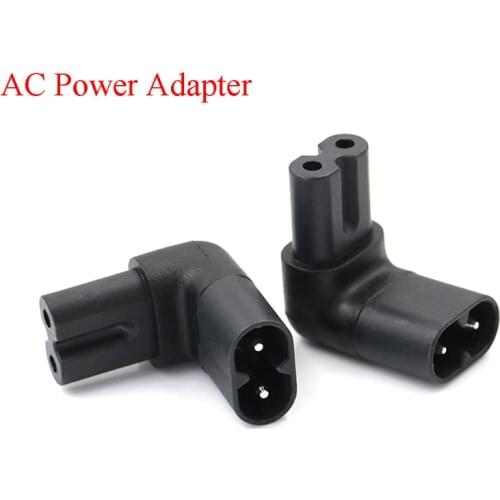 1Pc IEC 320 2-Pin C7 Female To C8 Male Right Angled AC Power Adapter Converter